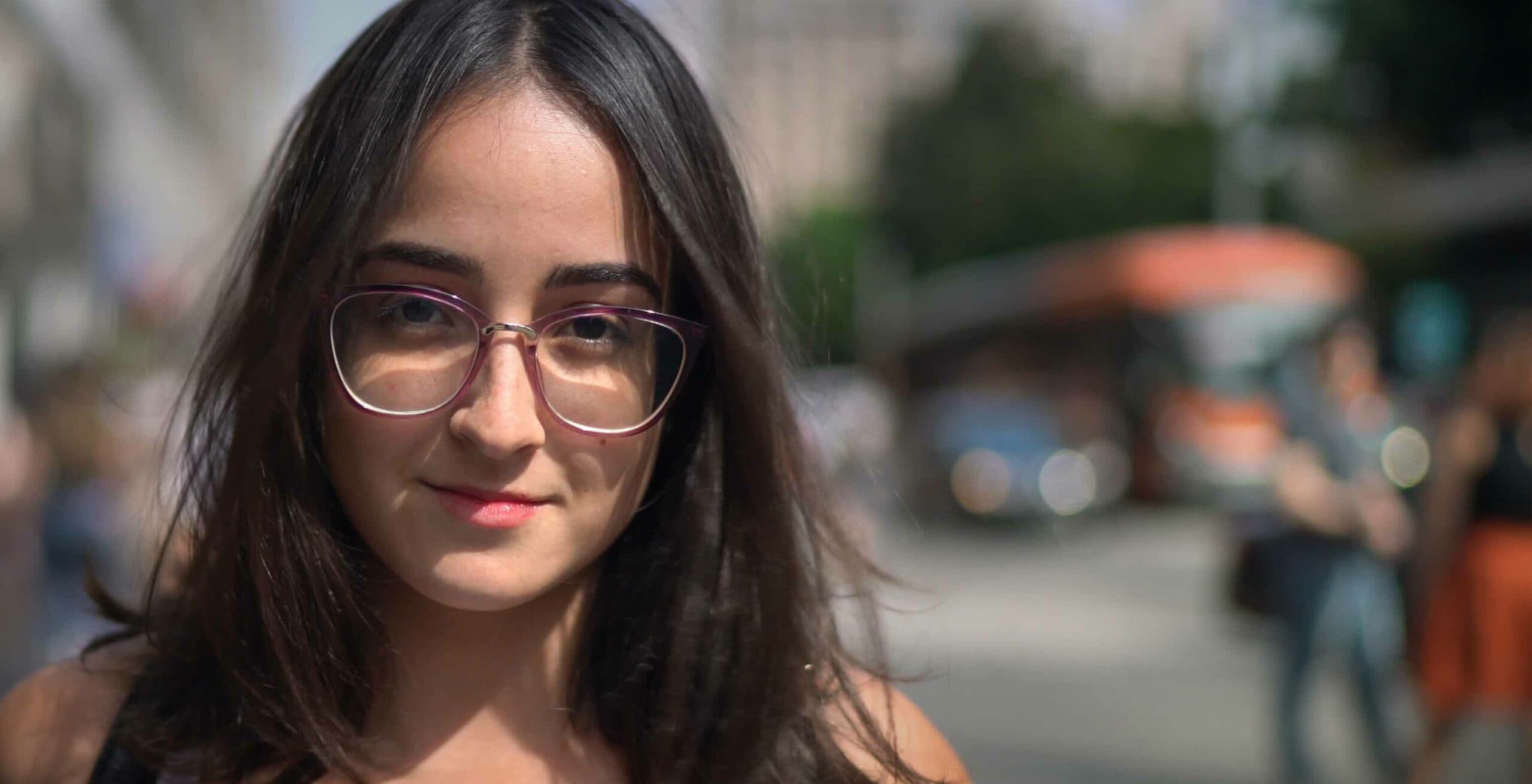 Young Jewish woman on the street