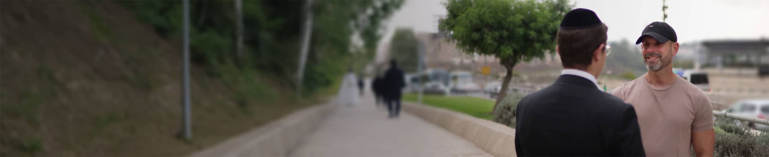 Jewish men talking in Israel