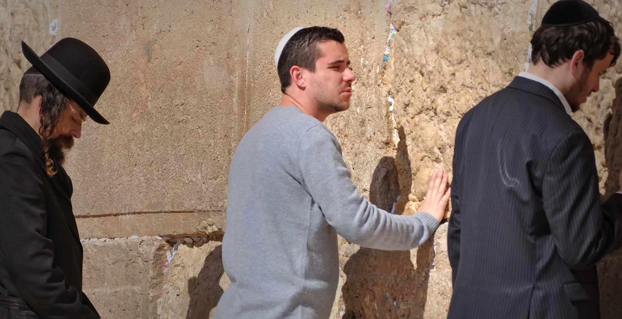 men at the wailing wall